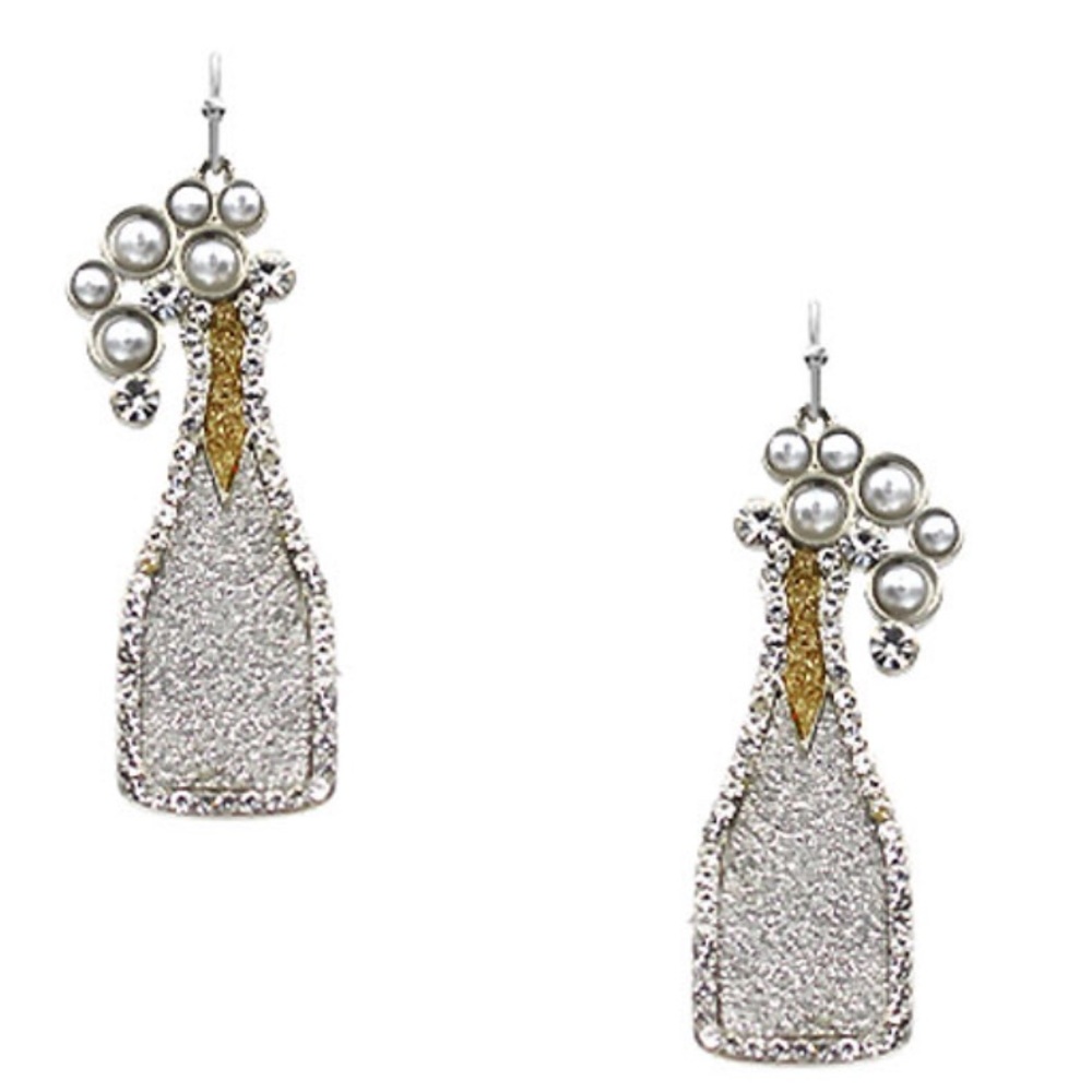 Champagne Bottle Glitter Earring